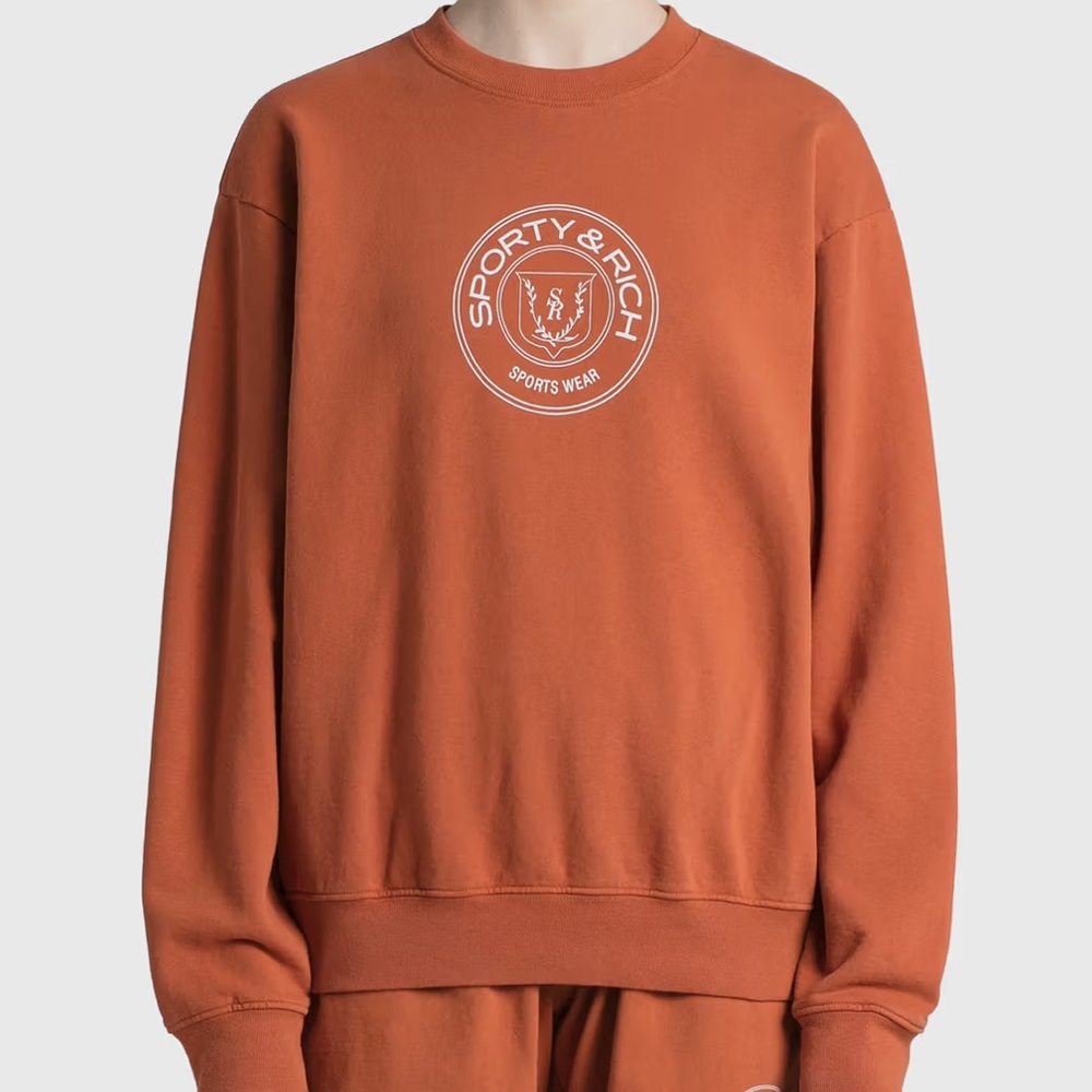 Sporty & Rich Monaco Crewneck - Rust color